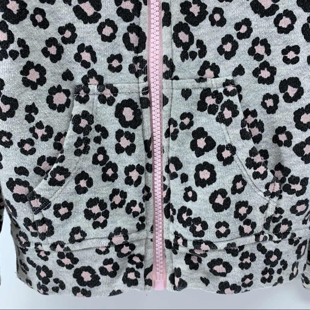 Gymboree girls' gray/pink zippered hoodie, S 5/6 - Picture 4 of 9